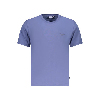 T-Shirt by Pepe Jeans for men in cotton blue features an on trend silhouette, perfectly showcasing a on trend and for an elevated aesthetic.