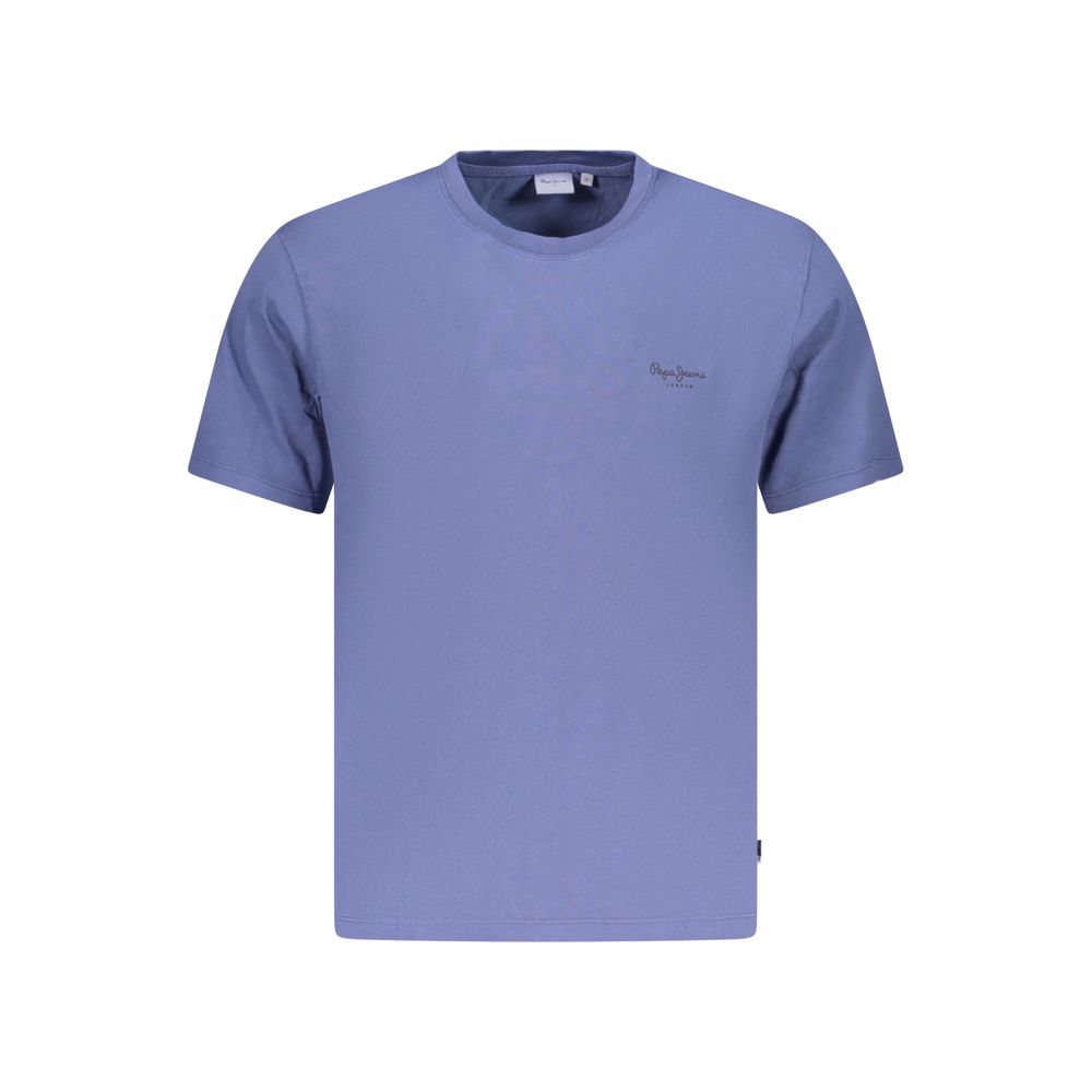 T-Shirt by Pepe Jeans for men in cotton blue showcases a dramatic silhouette, elegantly detailed with a dramatic and for a truly dramatic finish.