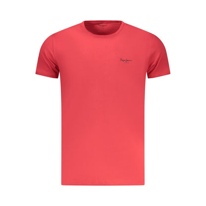T-Shirt by Pepe Jeans for men in cotton red & print features an edgy silhouette, meticulously detailed with a sophisticated and crew neckline for a truly edgy finish.