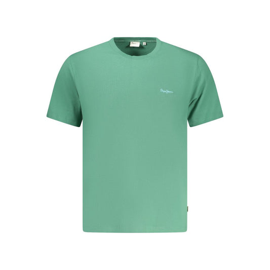 T-Shirt by Pepe Jeans for men in cotton green showcases a chic silhouette, artfully detailed with a chic crew neckline and for a chic finish.