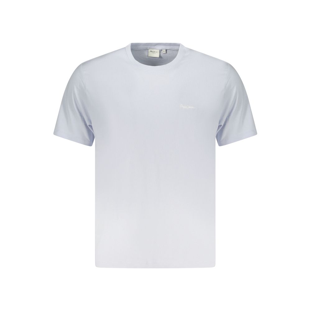 T-Shirt by Pepe Jeans for men in cotton blue features a plush silhouette, showcasing a sophisticated crew neckline and for a truly plush finish.