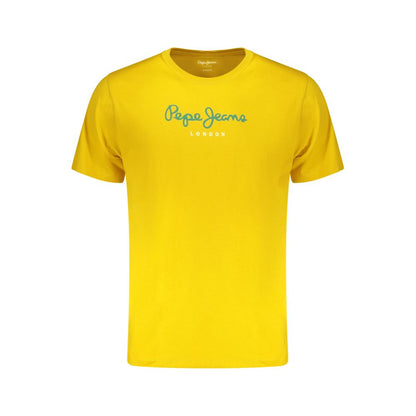 T-Shirt by Pepe Jeans for men in cotton yellow & print features an on trend silhouette, perfectly showcasing a on trend and crew neckline for an elevated aesthetic.
