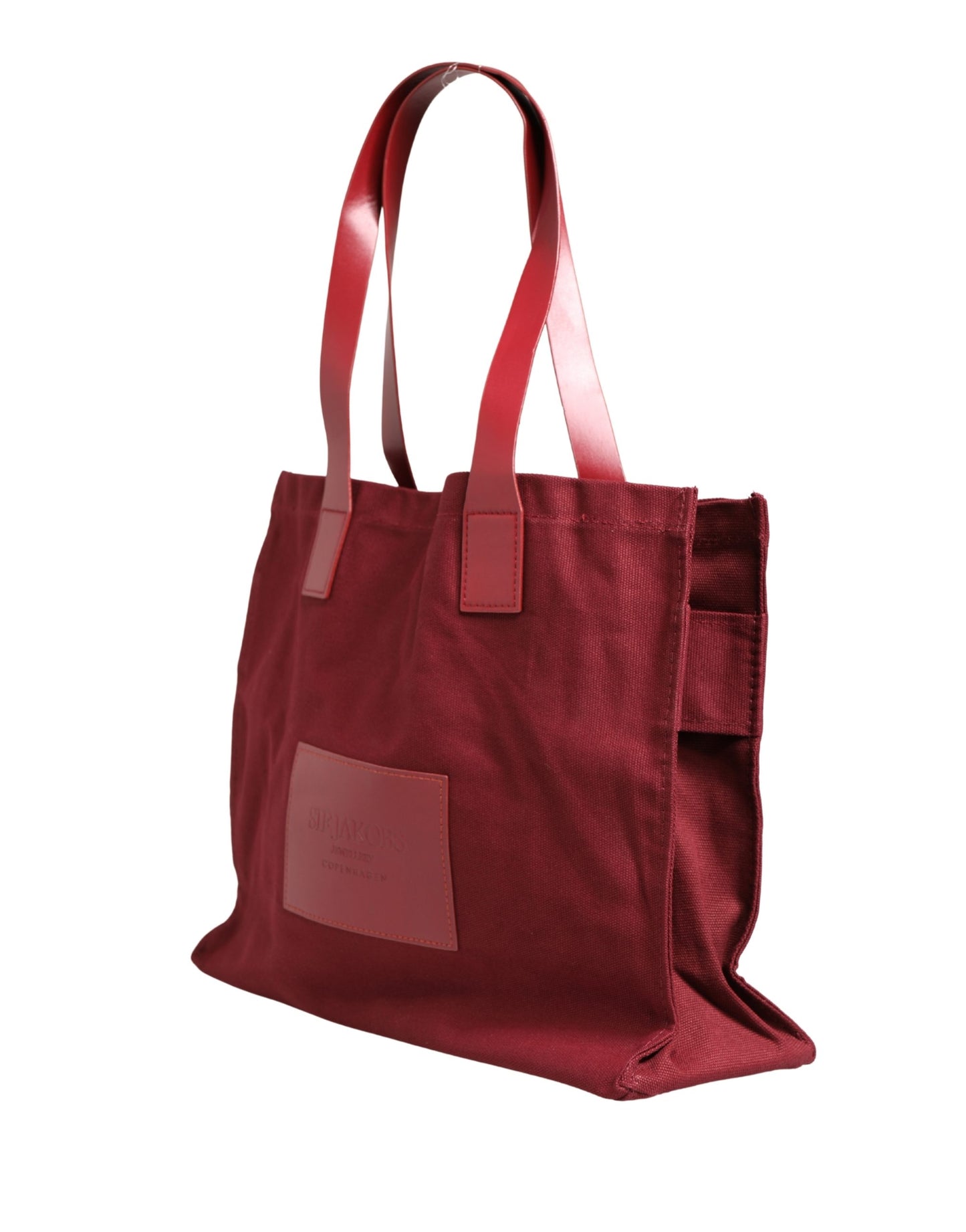 Shopper Tote Bag by SIF JAKOBS for women in cotton canvas burgundy features an jet-set Cotton Canvas Shopper Tote Bag design with a secure , ample , and versatile handle for an jet-set finish.