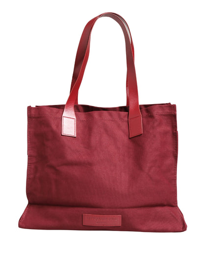 Shopper Tote Bag by SIF JAKOBS for women in cotton canvas burgundy features a jet-set Cotton Canvas Shopper Tote Bag design, complete with a secure , ample , and versatile handle for a jet-set look.