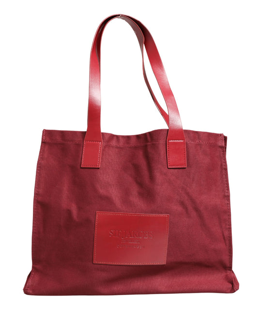Shopper Tote Bag by SIF JAKOBS for women in cotton canvas burgundy features an jet-setting Cotton Canvas Shopper Tote Bag design with a secure , jet-setting , and versatile handle for a jet-setting look.