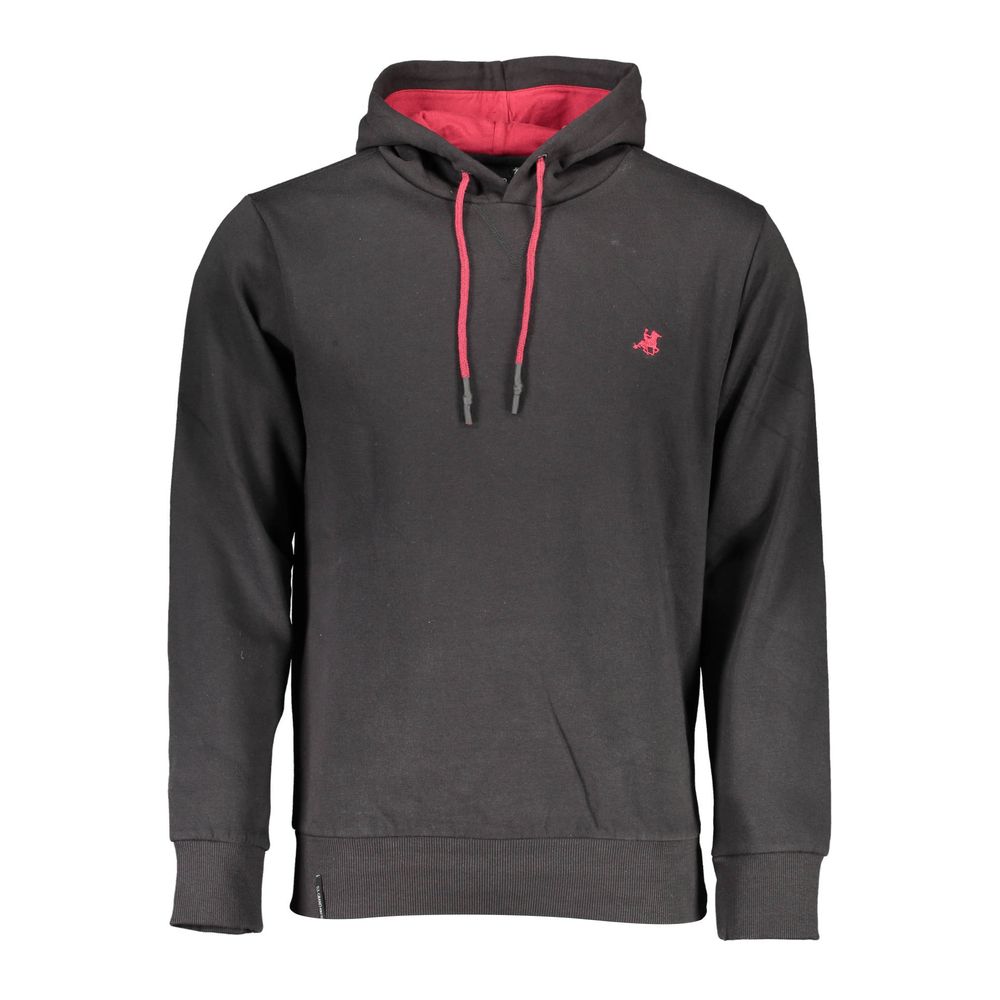 Hooded Sweatshirt by U.S. Grand Polo for men in cotton polyester black features an magnificent silhouette, showcasing a sophisticated hooded neckline and detail for a truly magnificent finish.