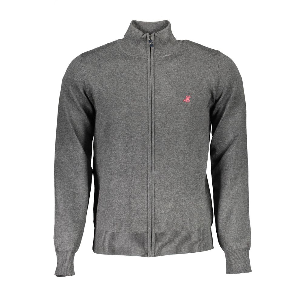 Cardigan by U.S. Grand Polo for men in nylon & viscose gray showcases a luxurious silhouette, meticulously detailed with a sophisticated and for a refined finish.