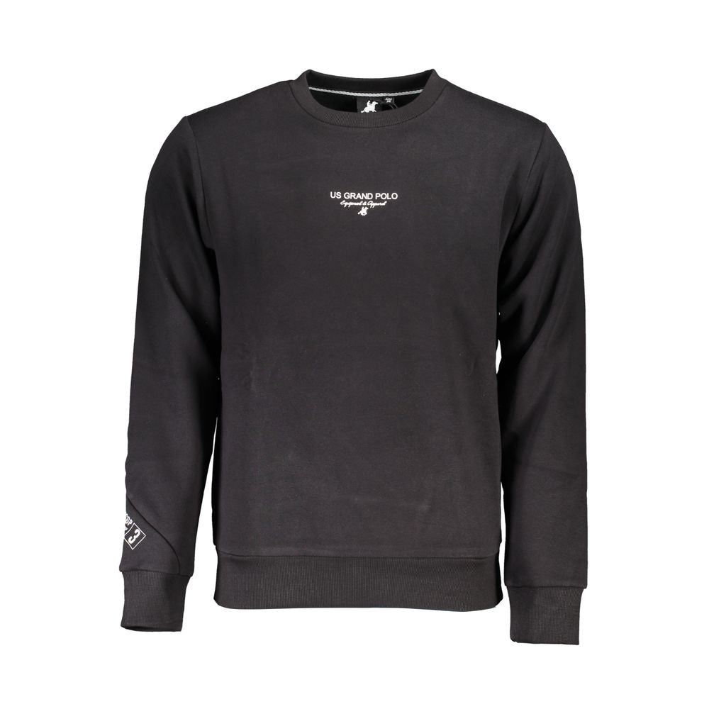 Sweatshirt by U.S. Grand Polo for men in cotton polyester black features an provocated silhouette, detailed with a provocated and a refined for a sophisticated aesthetic.