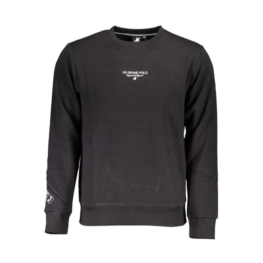 Sweatshirt by U.S. Grand Polo for men in cotton polyester black features an provocated silhouette, detailed with a provocated and a refined for a sophisticated aesthetic.