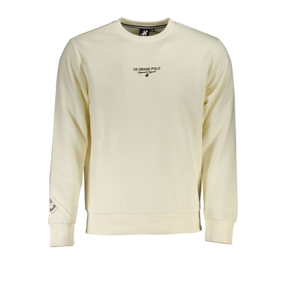 Sweatshirt by U.S. Grand Polo for men in cotton polyester white features an provocated silhouette, detailed with a provocated and a refined crew neckline for a sophisticated aesthetic.