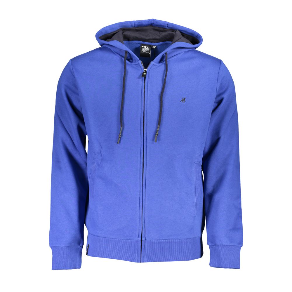 Hooded Sweatshirt by U.S. Grand Polo for men in cotton polyester blue showcases a slouchy chic silhouette, artfully detailed with a slouchy chic hooded neckline and for a slouchy chic finish.