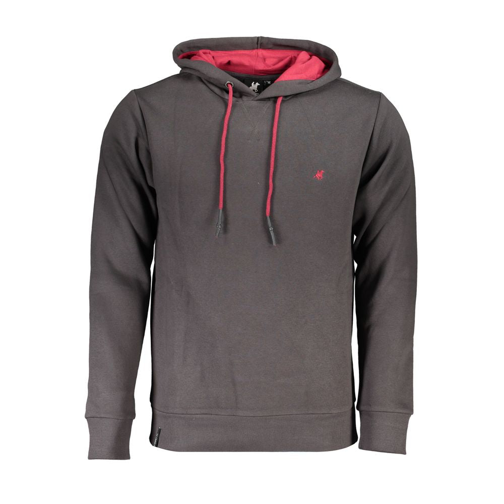 Hooded Sweatshirt by U.S. Grand Polo for men in cotton polyester gray features an magnificent silhouette, showcasing a sophisticated hooded neckline and detail for a truly magnificent finish.