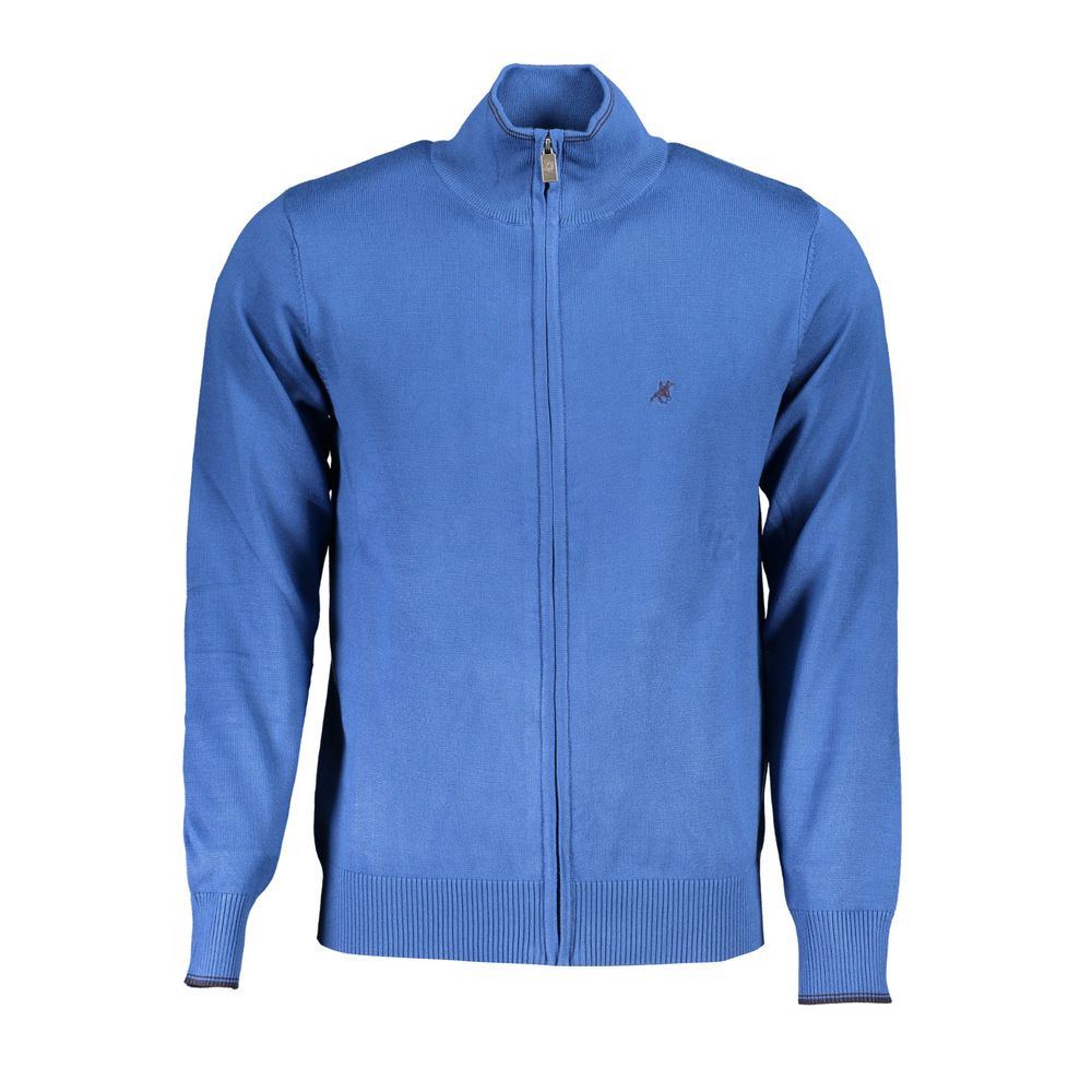 Cardigan by U.S. Grand Polo for men in nylon & viscose black & blue showcases a luxurious silhouette, meticulously detailed with a sophisticated and for a refined finish.
