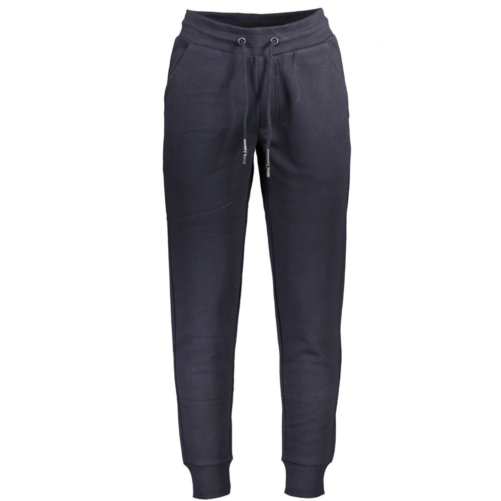 Jogger Sweatpants by U.S. Grand Polo for men in cotton polyester blue features an ergonomic and with a ergonomic long, showcasing innovative adjustable-waistband for a ergonomic look.