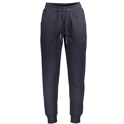 Jogger Sweatpants by U.S. Grand Polo for men in cotton polyester blue features an ergonomic and with a ergonomic long, showcasing innovative adjustable-waistband for a ergonomic look.