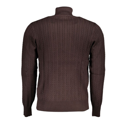 Sweater by U.S. Grand Polo for men in nylon & viscose brown showcases a discreet silhouette, finished with a discreet and for a discreet look.