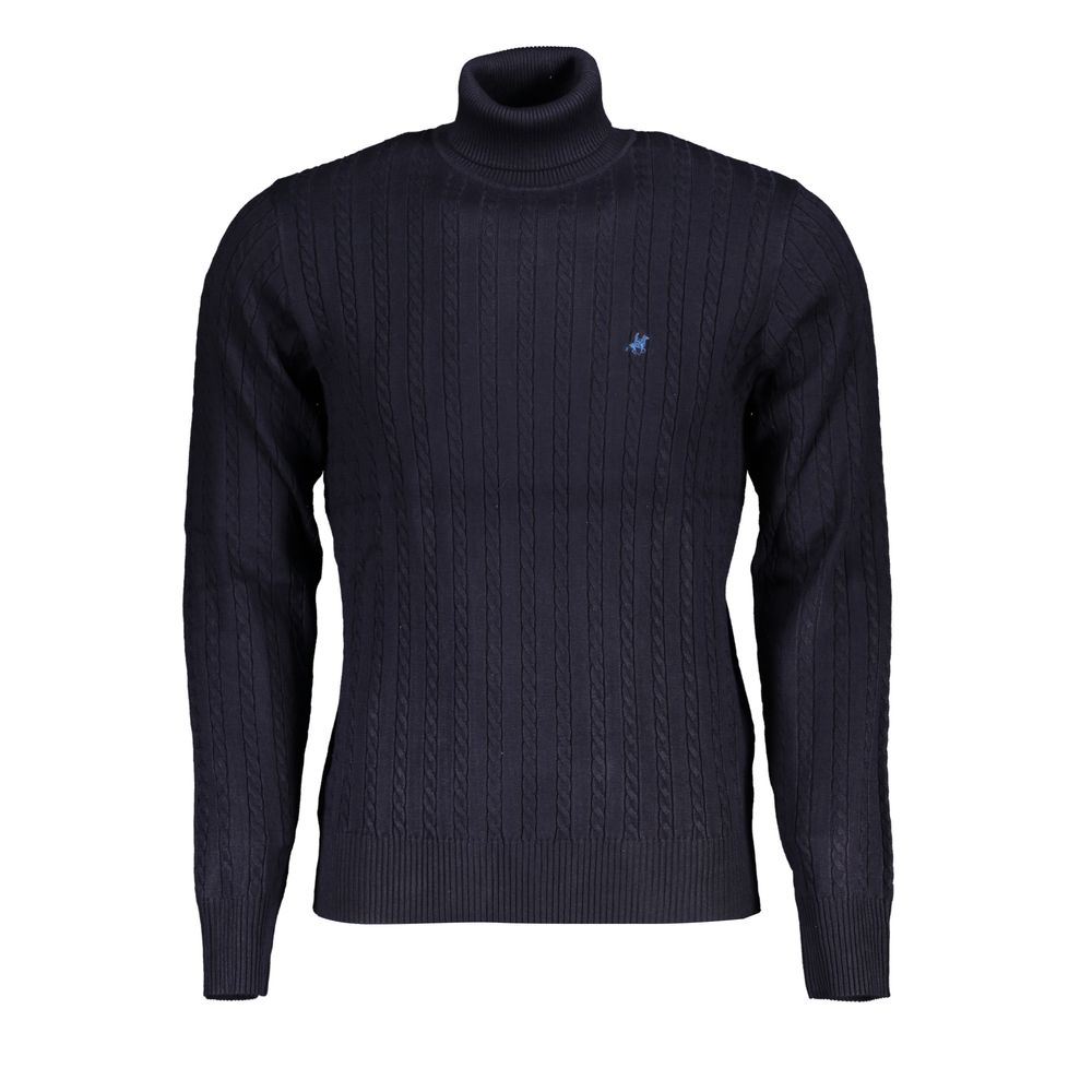 Sweater by U.S. Grand Polo for men in nylon & viscose blue showcases a sumptuous silhouette, artfully finished with a sumptuous turtle neckline and for a sophisticated, sumptuous look.