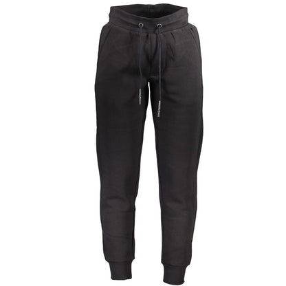 Jogger Sweatpants by U.S. Grand Polo for men in cotton polyester black features an ergonomic and with a ergonomic long, showcasing innovative adjustable-waistband for a ergonomic look.