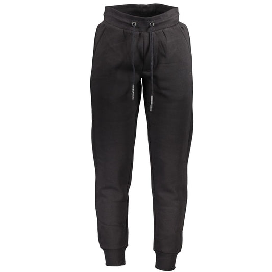 Jogger Sweatpants by U.S. Grand Polo for men in cotton polyester black features an ergonomic and with a ergonomic long, showcasing innovative adjustable-waistband for a ergonomic look.