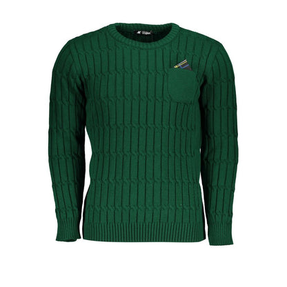 Sweatshirt by U.S. Grand Polo for men in acrylic green showcases a slouchy chic silhouette, artfully detailed with a slouchy chic crew neckline and for a slouchy chic finish.
