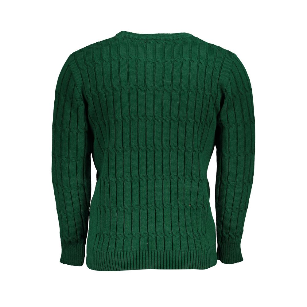 Sweatshirt by U.S. Grand Polo for men in acrylic green features an provocated silhouette, detailed with a provocated and a refined for a sophisticated aesthetic.