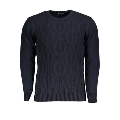 Sweatshirt by U.S. Grand Polo for men in acrylic blue & patterned presents a smart casual silhouette, featuring a smart casual crew neckline and long-sleeve for a sophisticated look.