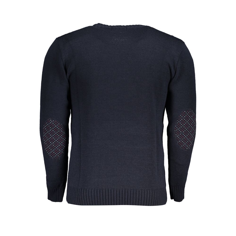 Sweatshirt by U.S. Grand Polo for men in acrylic blue & patterned features an magnificent silhouette, showcasing a sophisticated crew neckline and detail for a truly magnificent finish.