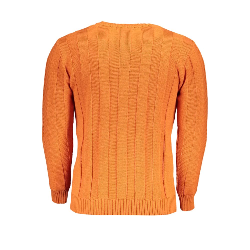 Sweatshirt by U.S. Grand Polo for men in acrylic orange features an enviable silhouette, showcasing a premium and refined crew neckline for a truly enviable finish.