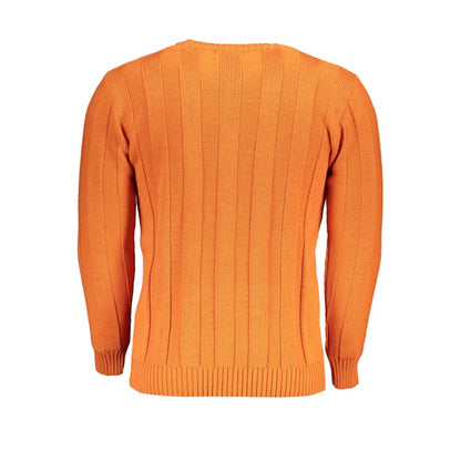 Sweatshirt by U.S. Grand Polo for men in acrylic orange features an enviable silhouette, showcasing a premium and refined crew neckline for a truly enviable finish.