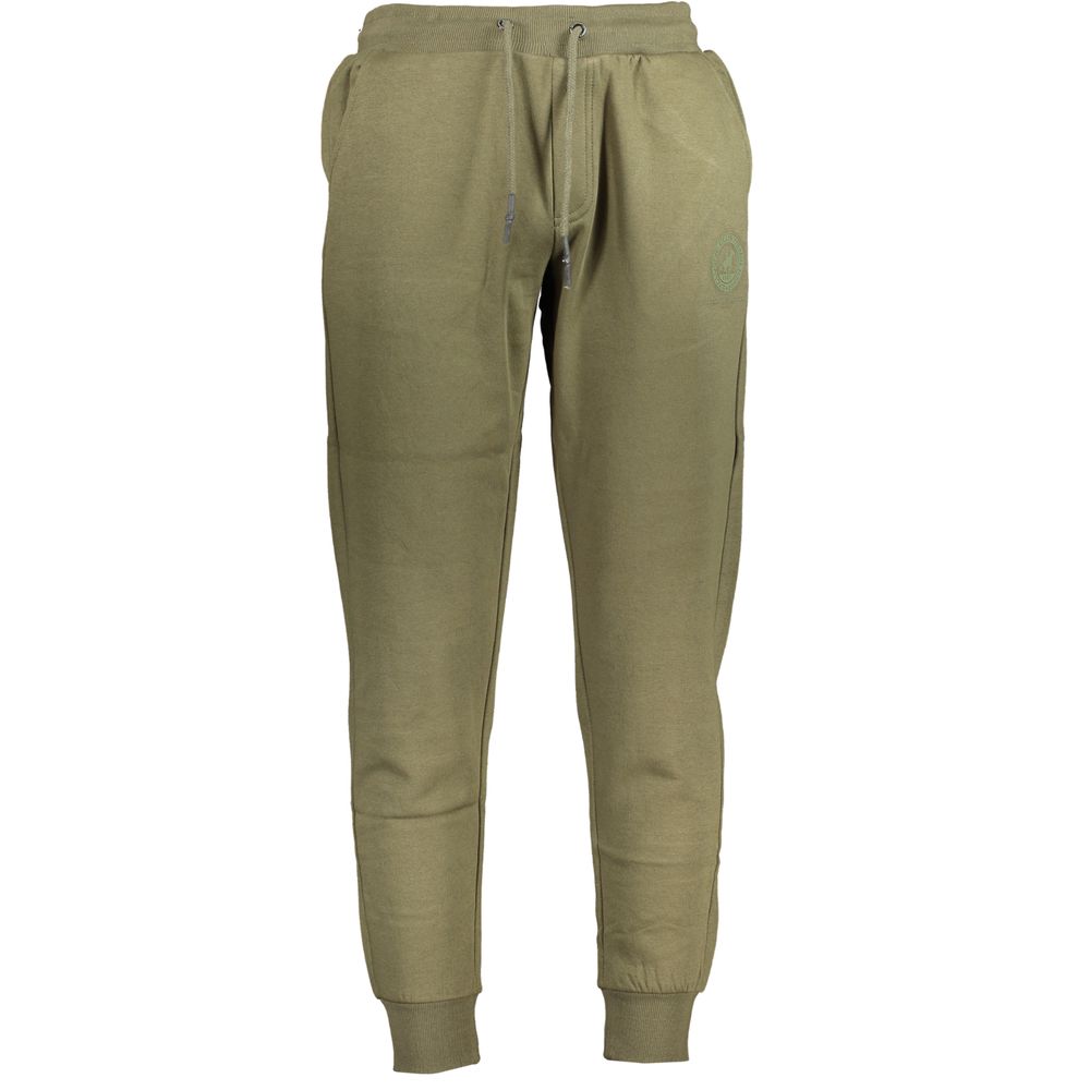 Joggers by U.S. Grand Polo for men in cotton polyester green & print features an sartorial and long with a cut for a sartorial finish.