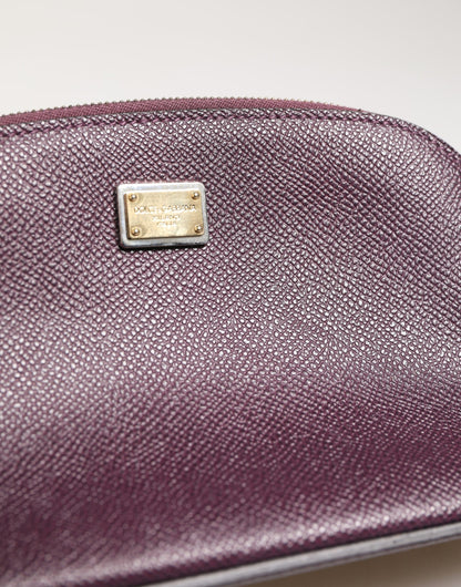 Card Case by Dolce & Gabbana for women in calfskin leather purple features an refined silhouette from the Calfskin Leather Card Case collection, highlighting refined zip-around for a premium and sophisticated look.