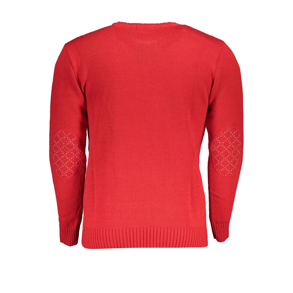 Sweatshirt by U.S. Grand Polo for men in acrylic red & signature features an provocated silhouette, detailed with a provocated and a refined for a sophisticated aesthetic.