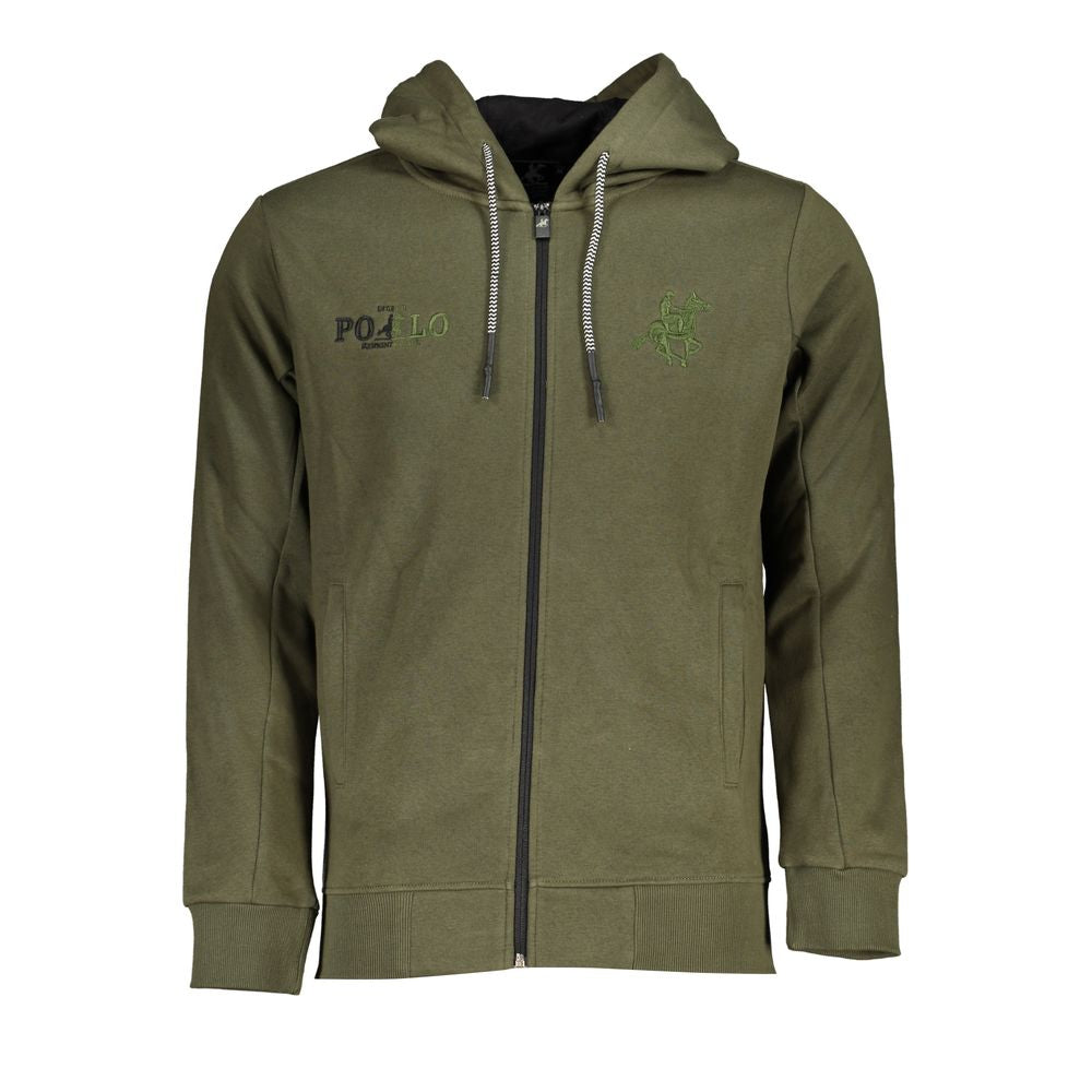 Hooded Sweatshirt Hoodie by U.S. Grand Polo for men in cotton polyester green features a edgy silhouette, detailed with a edgy hooded neckline and for a refined finish.