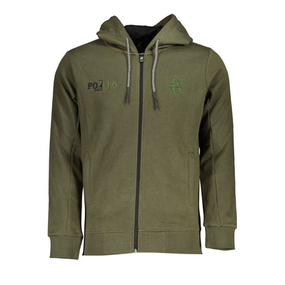 Hooded Sweatshirt Hoodie by U.S. Grand Polo for men in cotton polyester green features a edgy silhouette, detailed with a edgy hooded neckline and for a refined finish.