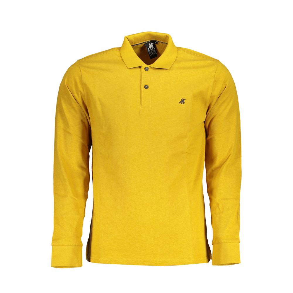 Polo Shirt by U.S. Grand Polo for men in cotton yellow showcases a sharp silhouette, detailed with a refined and sharp for a sophisticated finish.
