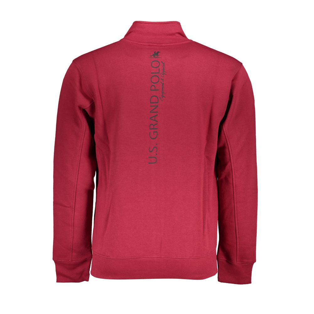 Sweatshirt by U.S. Grand Polo for men in cotton polyester red & print features an exquisite silhouette, showcasing and details for a exquisite look.