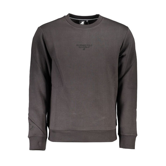 Sweatshirt by U.S. Grand Polo for men in cotton polyester gray & print showcases a slouchy chic silhouette, artfully detailed with a slouchy chic crew neckline and for a slouchy chic finish.