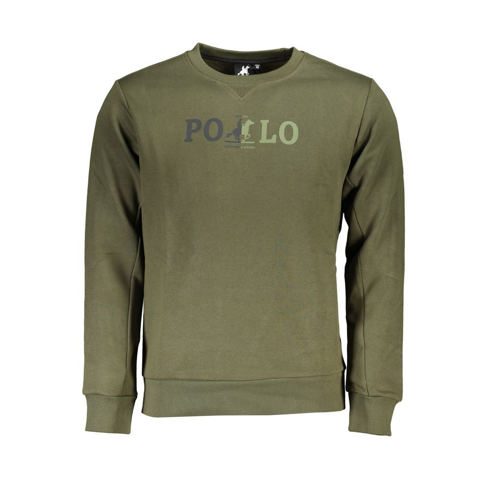 Sweatshirt by U.S. Grand Polo for men in cotton polyester green & print presents a smart casual silhouette, featuring a smart casual crew neckline and for a sophisticated look.