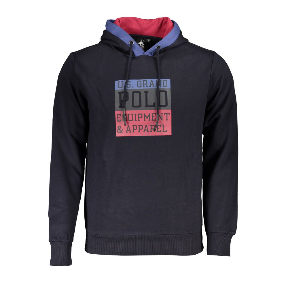 Hooded Sweatshirt Hoodie by U.S. Grand Polo for men in cotton polyester blue & print showcases a city-ready silhouette, artfully detailed with a signature hooded neckline and for a city-ready finish.