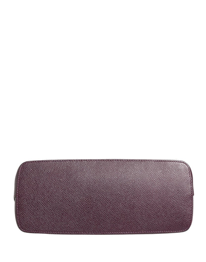 Card Case by Dolce & Gabbana for women in calfskin leather black & purple features a sleek silhouette, showcasing the sleek design of the Calfskin Leather Card Case with functional zip-around for a premium look.