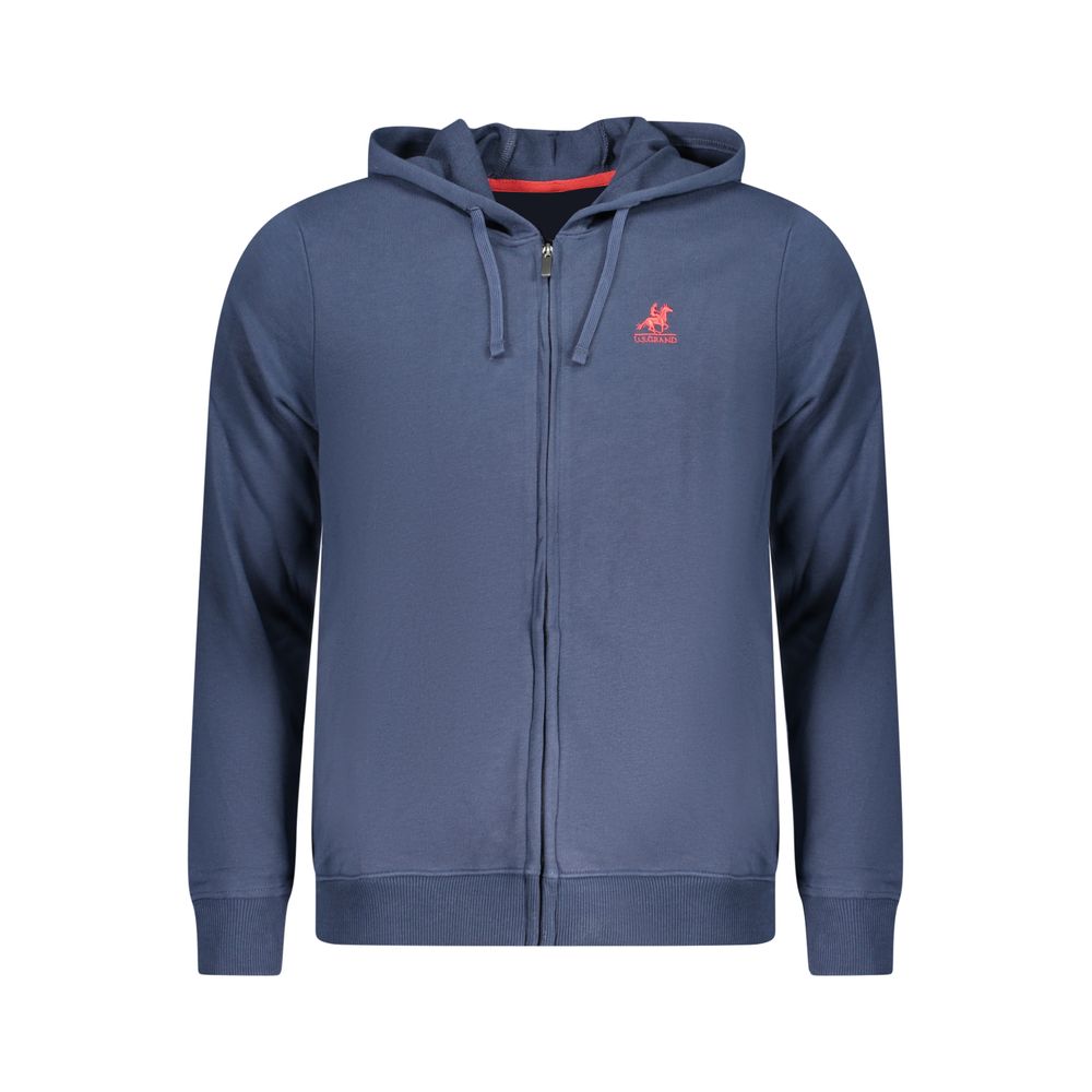 Hooded Sweatshirt Hoodie by U.S. Grand Polo for men in cotton polyester blue features a edgy silhouette, detailed with a edgy hooded neckline and for a refined finish.