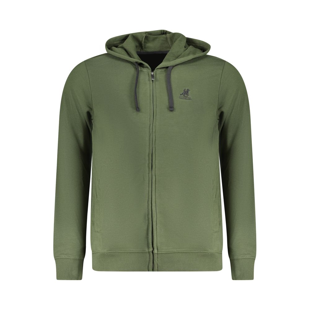 Hooded Sweatshirt Hoodie by U.S. Grand Polo for men in cotton polyester green features an luminous silhouette, showcasing a sophisticated hooded neckline and for a truly luminous look.