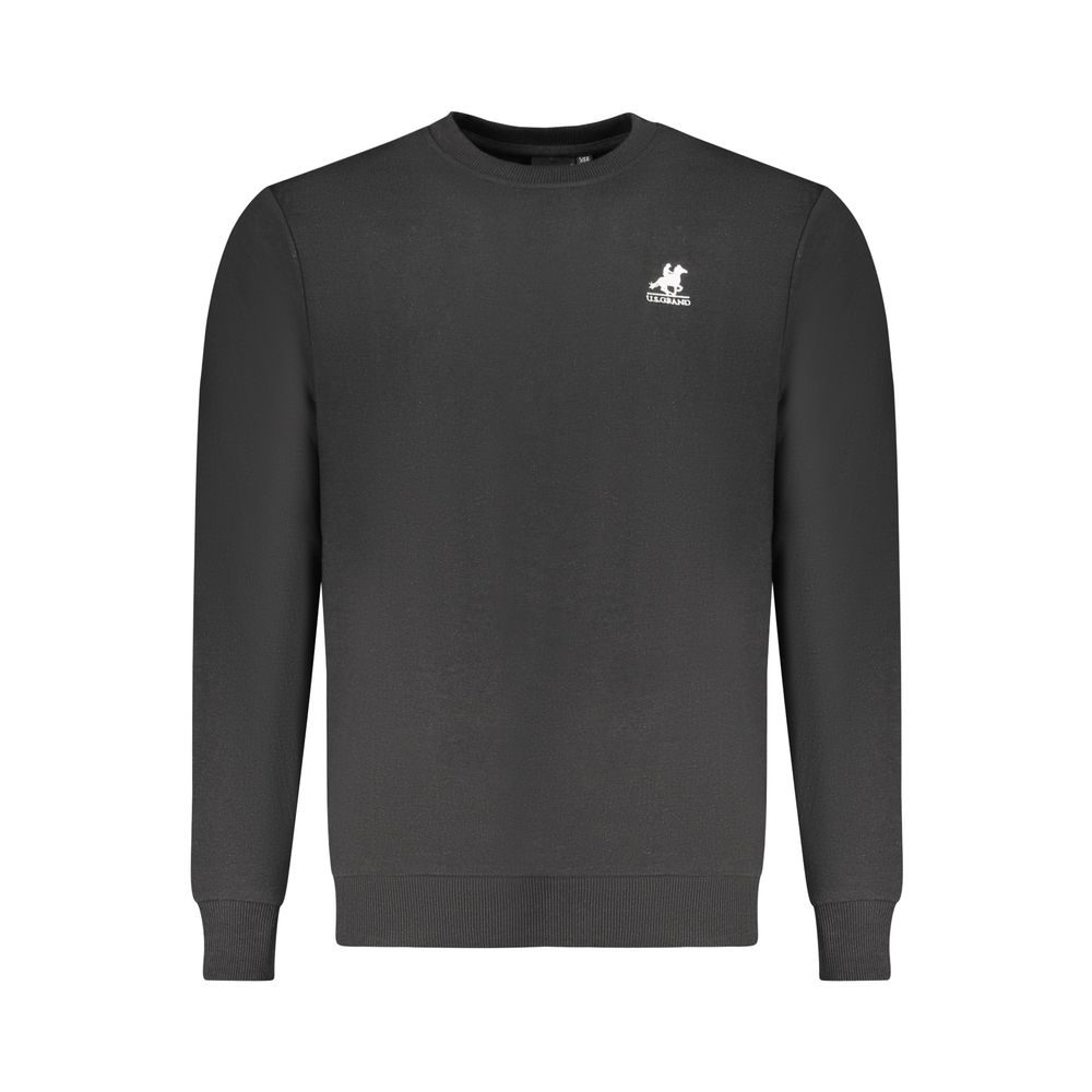 Sweatshirt by U.S. Grand Polo for men in cotton polyester black presents a smart casual silhouette, featuring a smart casual crew neckline and for a sophisticated look.