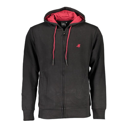 Hooded Sweatshirt Hoodie by U.S. Grand Polo for men in cotton polyester black & signature features an luminous silhouette, showcasing a sophisticated hooded neckline and for a truly luminous look.