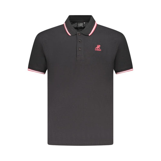 Polo Shirt by U.S. Grand Polo for men in cotton black presents a sleek silhouette, featuring a refined and for a sleek finish.