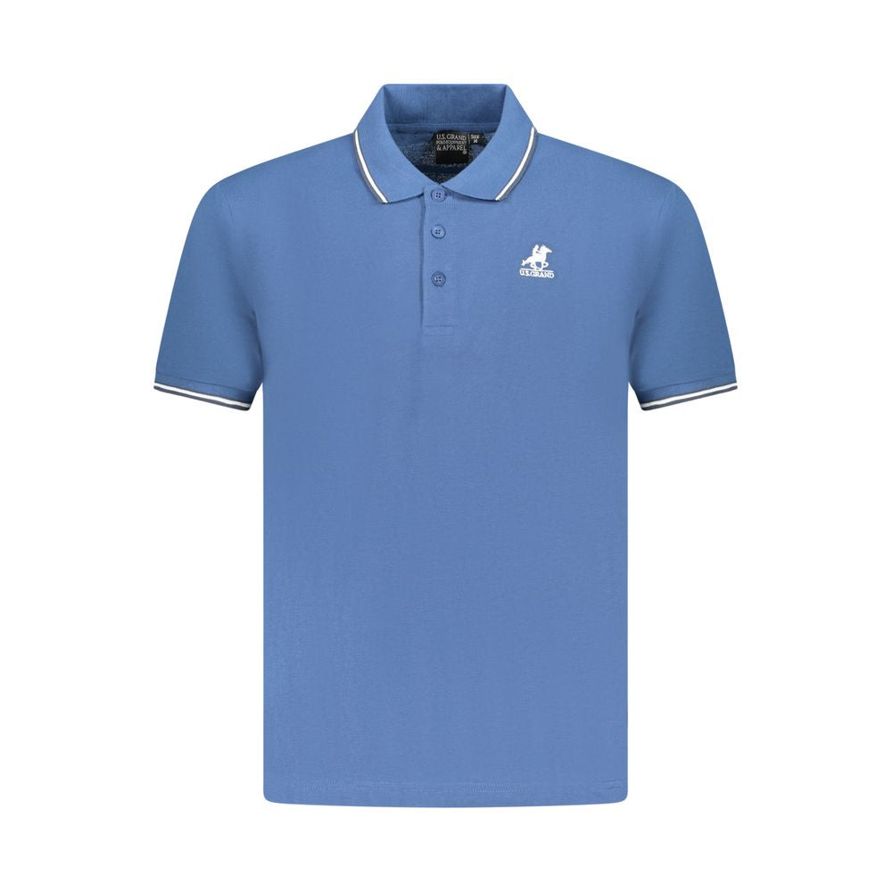 This Polo Shirt by U.S. Grand Polo for men in cotton blue & signature presents a flawless silhouette, showcasing flawless detailing and a refined for a truly flawless aesthetic.
