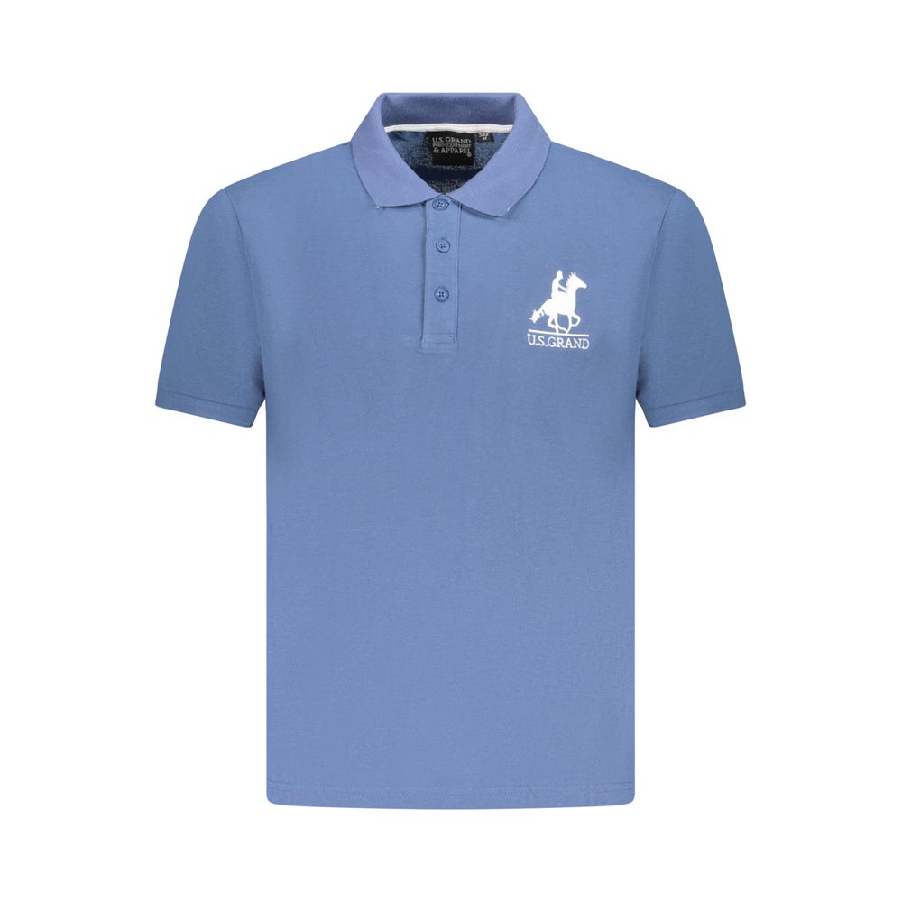 Polo Shirt by U.S. Grand Polo for men in cotton blue showcases a enviable silhouette, featuring a refined and for a enviable finish.