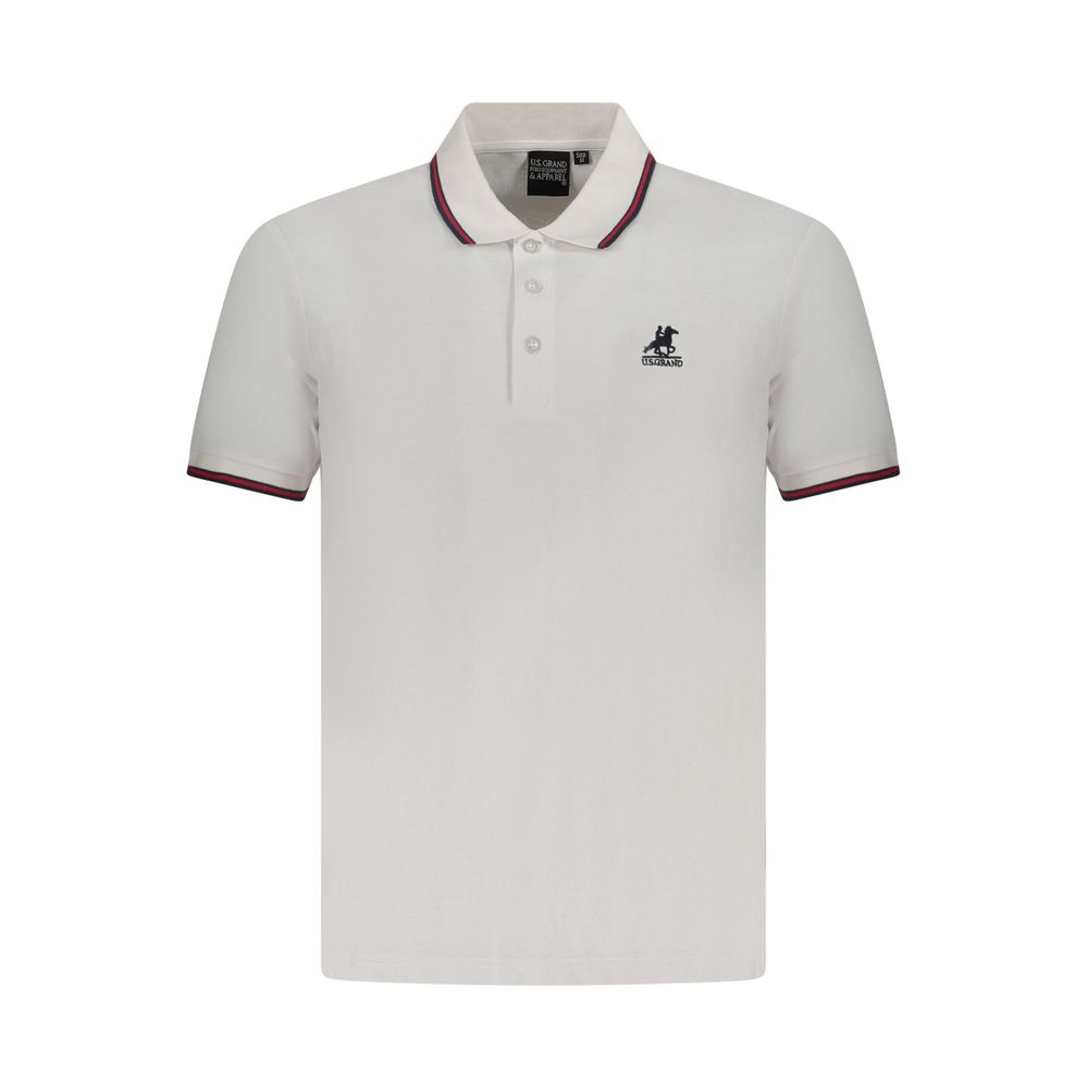 Polo Shirt by U.S. Grand Polo for men in cotton white presents a distinguished silhouette, showcasing a sophisticated and distinguished for a truly distinguished finish.