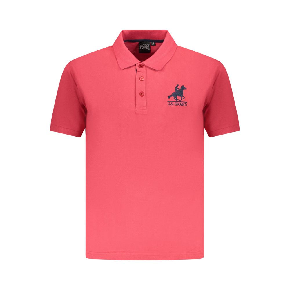Polo Shirt by U.S. Grand Polo for men in cotton green & red presents a sleek silhouette, featuring a refined and for a sleek finish.