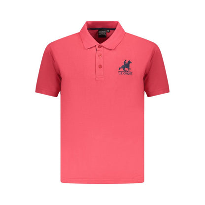 Polo Shirt by U.S. Grand Polo for men in cotton green & red presents a sleek silhouette, featuring a refined and for a sleek finish.